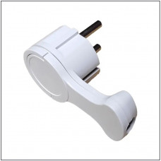 Вилка В 16 євро з/к біла кутова відкидна ручка TNSy