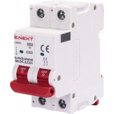 Модульний автоматичний вимикач e.mcb.stand.60.DC.2.C63, 2р, 63А, C, 6кА, DC
