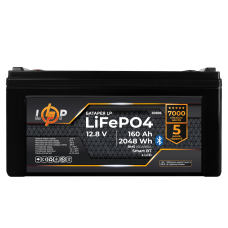 Акумулятор LP LiFePO4 12,8V - 160 Ah (2048Wh) (BMS 160A/80А) пластик LCD Smart BT