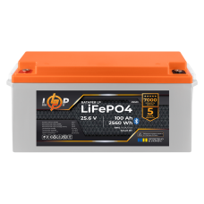 Акумулятор LP LiFePO4 25,6V - 100 Ah (2560Wh) (BMS 100A/50А) пластик Smart BT