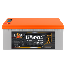 Акумулятор LP LiFePO4 LCD 24V (25,6V) - 230 Ah (5888Wh) (BMS 150A/75A) пластик