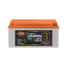 Акумулятор LP LiFePO4 12,8V - 200 Ah (2560Wh) (BMS 150A/75А) пластик для ДБЖ