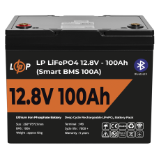 Акумулятор LP LiFePO4 12V (12,8V) - 100 Ah (1280Wh) (Smart BMS 100А) з BT пластик