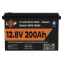 Акумулятор LP LiFePO4 12V (12,8V) - 200 Ah (2560Wh) (Smart BMS 150А) з BT пластик