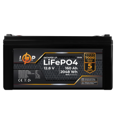 Акумулятор LP LiFePO4 12,8V - 160 Ah (2048Wh) (BMS 80A/40А) пластик для ДБЖ