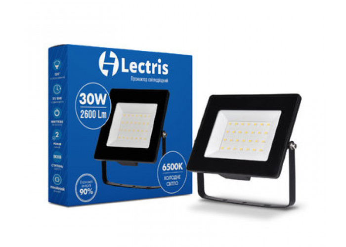 Прожектор LED Lectris 30W 2600Лм 6500K 185-265V IP65