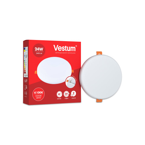 Светильник LED без рамки круг Vestum 24W 4100K