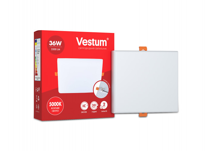 Светильник LED без рамки квадрат Vestum 36W 4100K