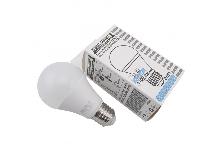 Светодиодная лампа LED Bulb-A60-12W-E27-220V-6500K-1100L ICCD