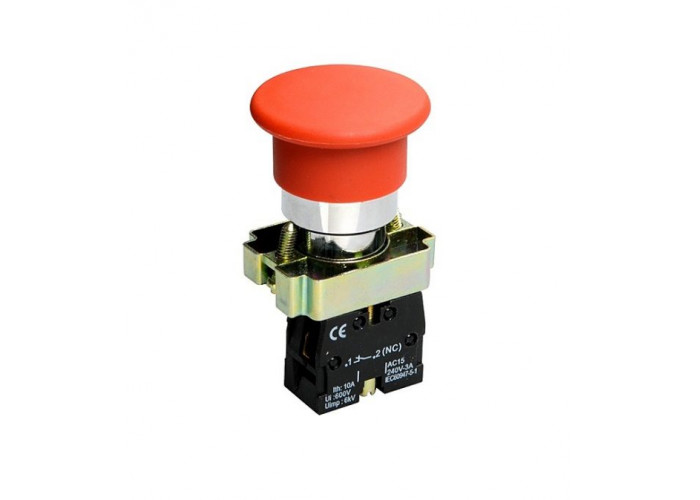 Кнопка XB2-BC41 1NO "гриб" без подсветки красный