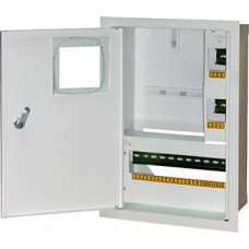 Шкаф e.mbox.stand.w.f1.16.z.e металлический, под 1-ф электронный счетчик, встраиваемый 16 мод. с замком