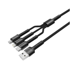 Кабель (шнур) LogicPower 3 в 1 USB 3.0 to Type-C/Lightning/Micro-USB зі швидкою зарядкою (QC) 3.4A 1м