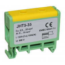 Клема силова СКНГз-JHT5-35 6-35мм2 120А "PE" жовто-зелена TNSy