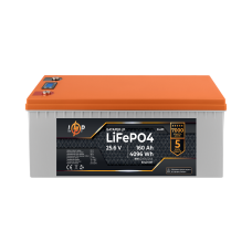 Аккумулятор LP LiFePO4 25,6V - 160 Ah (4096Wh) (BMS 200A/100А) пластик LCD Smart BT