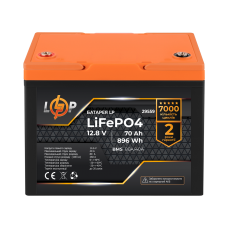 Аккумулятор LP LiFePO4 12,8V - 70 Ah 896Wh) (BMS 80A/40А) пластик